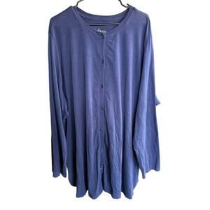 Denim & Co Women's Top Sweater 5XL Co. Essentials Jersey Blue A468622 Relaxed